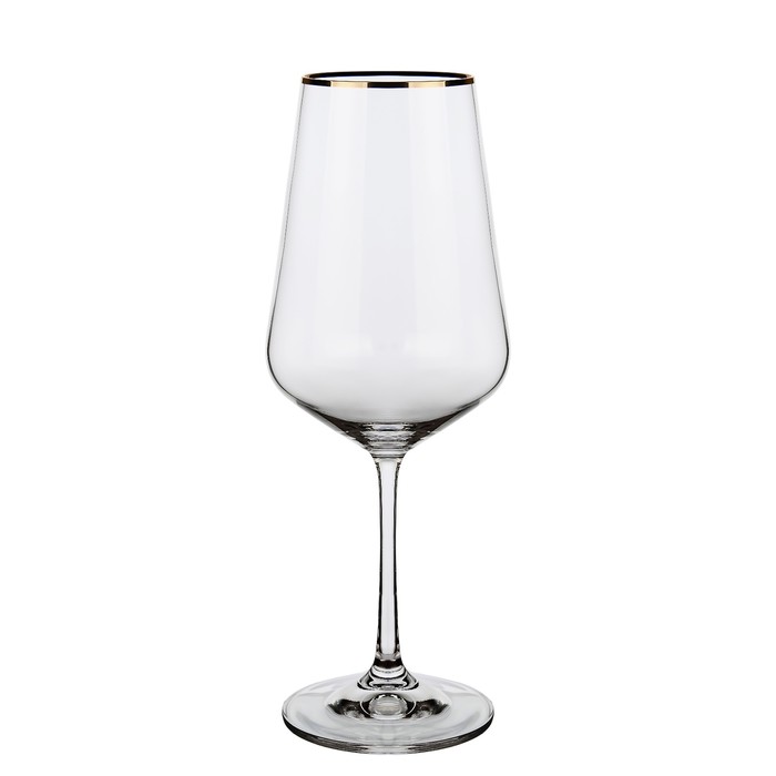 Набор бокалов для вина Crystalex «Сандра. Отводка платиной», 450 мл, 6 шт набор стопок crystalex барлайн отводка платиной 60 мл 6 шт
