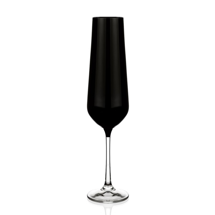 Набор бокалов для шампанского Crystalex «Сандра», 200 мл, 6 шт, цвет чёрный