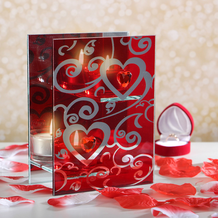 Подсвечник на 2 свечи "Драгоценное сердце"