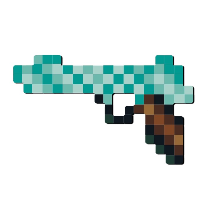 Пистолет пиксельный «Алмазный» 25 см