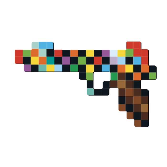 Пистолет пиксельный Многоцвет 25 см.