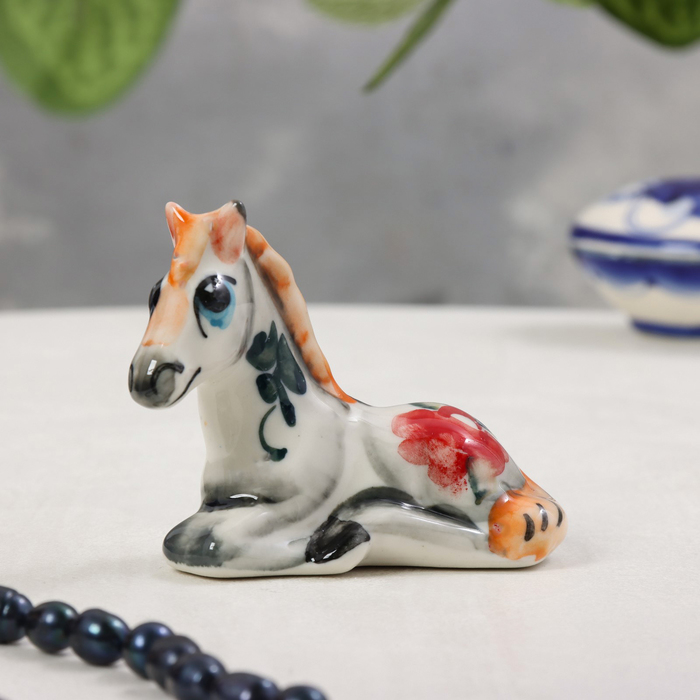 Сувенир «Лошадь», гжель, цвет, 6,5х8,5 см сувенир лошадь денежная 5 см полирезин