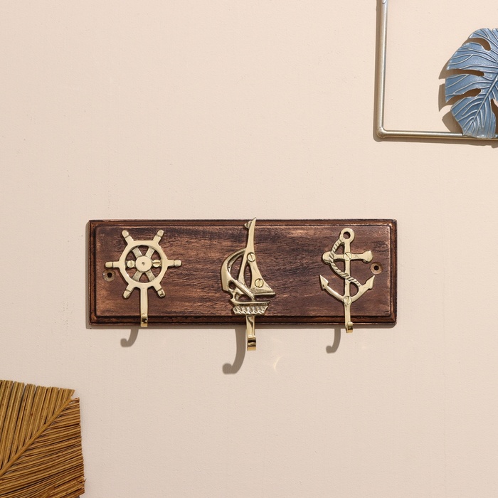 Вешалка Морская латунь мдф 22 см 1011₽