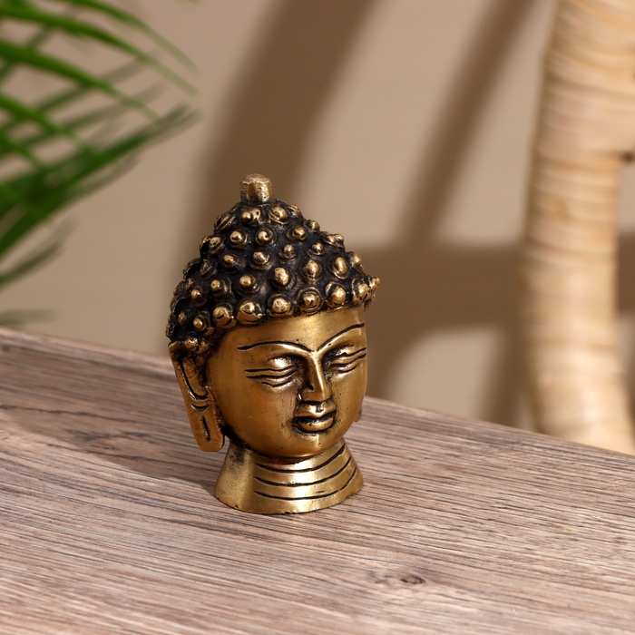 Сувенир Голова Будды латунь 8 см