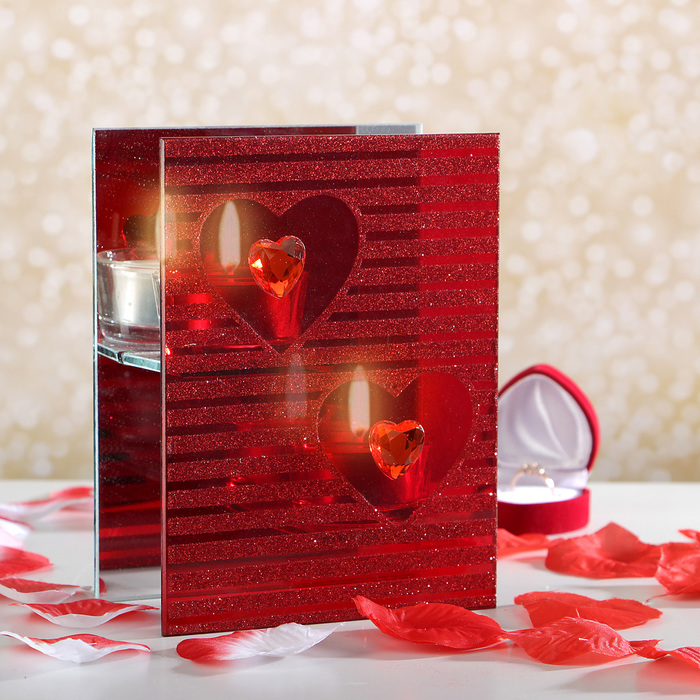 Подсвечник на 2 свечи "Сердца"