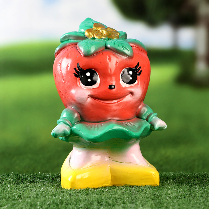 

Садовая фигура "Девочка - клубничка" красная, 21см