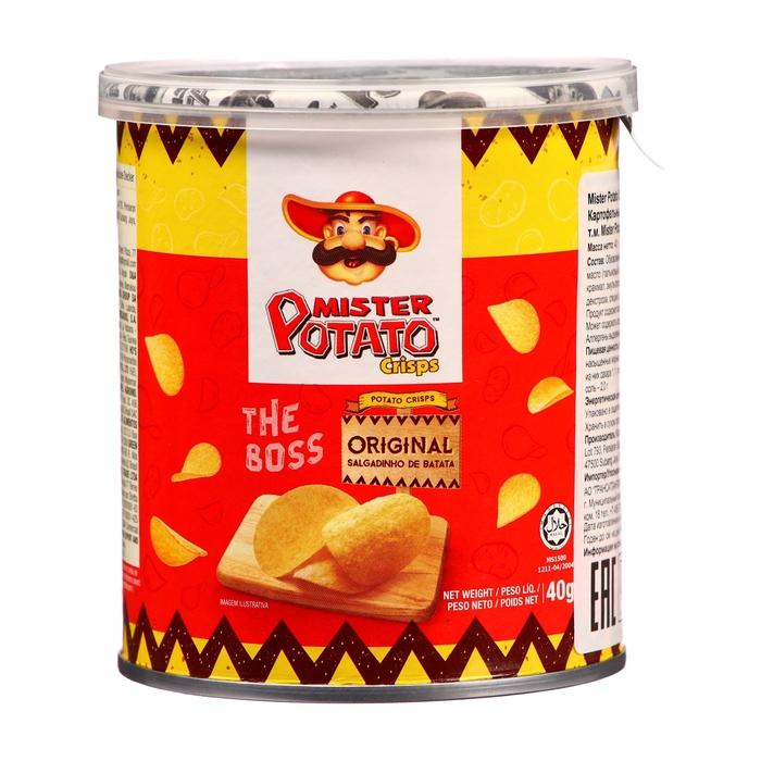 Картофельные чипсы оригинальные Mister Potato, 40г цена и фото