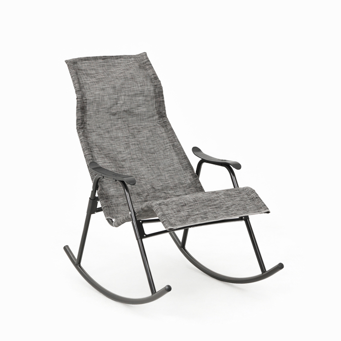 Кресло-качалка садовое Нарочь, 110 х 62 х 94 см, каркас черный, сиденье серое
