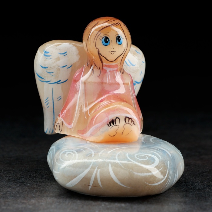 Сувенир Ангел на облаке, 6,5 х 6,5 см, селенит цена и фото