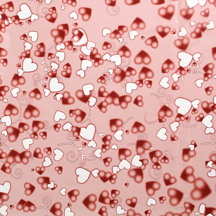 Плёнка для цветов и подарков "Маленькие сердечки", коричневый, 60 х 60 см