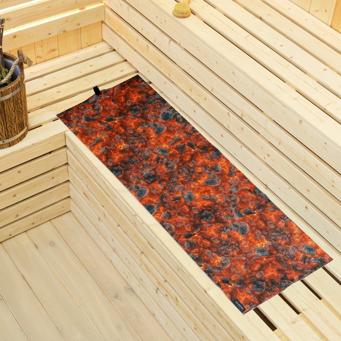 Коврик-лежак для бани Угли, 50 х 150см коврик лежак для бани у королевы недостатков нет бежевый 150 х 50 см