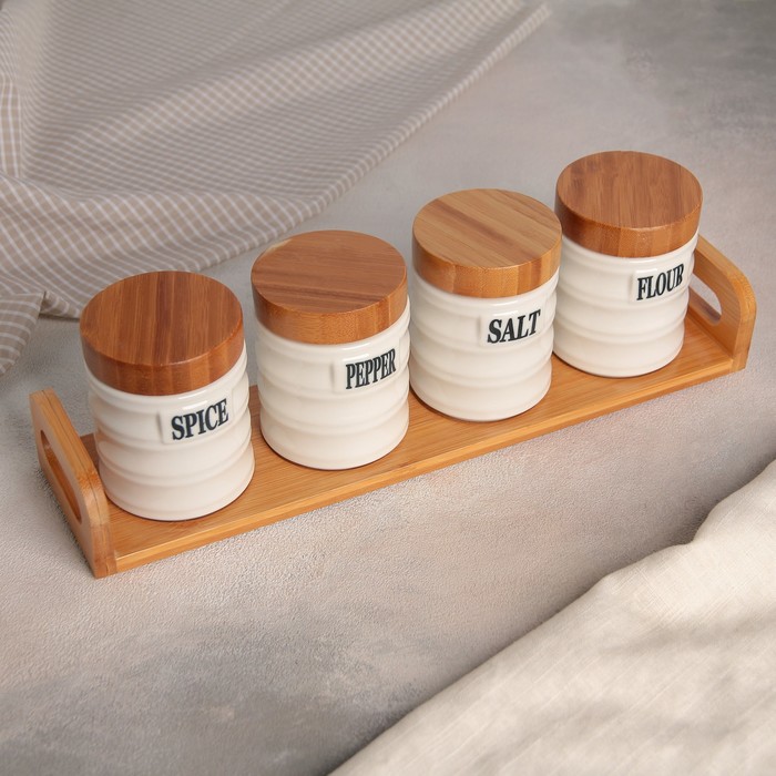 Набор банок для сыпучих продуктов 260 мл "Эстет", 4 шт