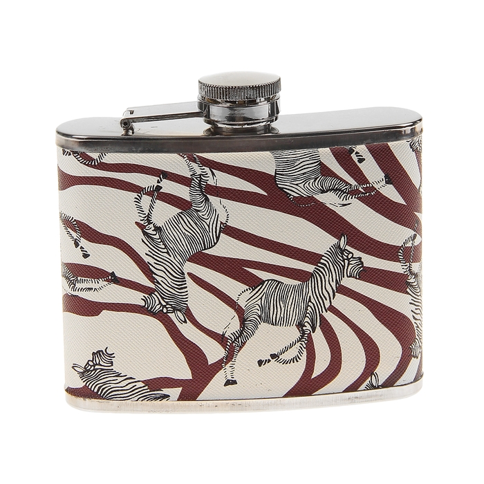 Фляжка "Зебры", 360 мл, коричнево-белая