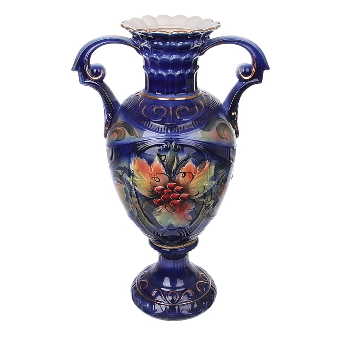 Ваза напольная "Каскад" кобальт, фрукты