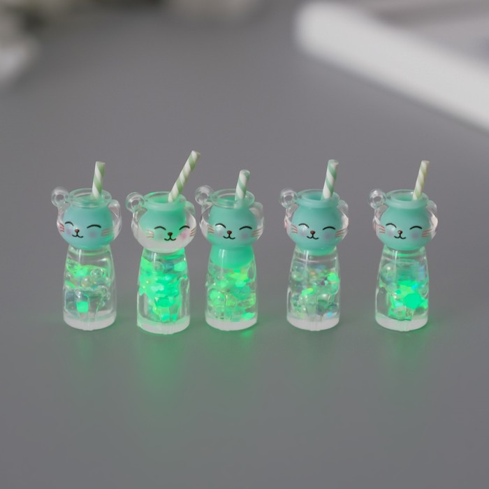 

Подвеска для творчества акрил "Коктейль. Мята-кошка" светится в темноте 3,4х1,8х1,8 см