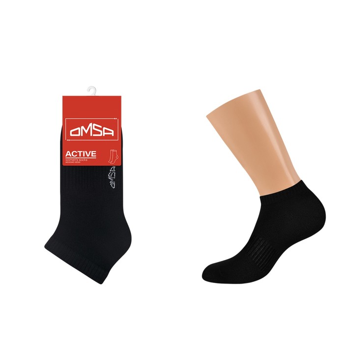 Носки женские укороченные OMSA ACTIVE, размер 35-38, цвет nero носки omsa укороченные черные 35 38 размер