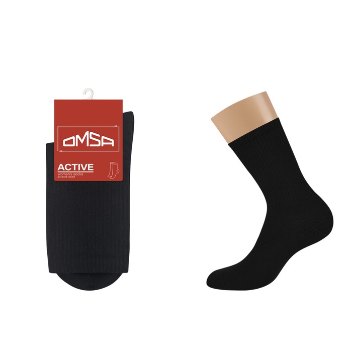 Носки женские OMSA ACTIVE с высокой резинкой, размер 39-41, цвет nero носки omsa с высокой резинкой черные 39 41 мл