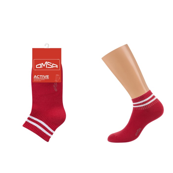 Носки женские OMSA ACTIVE, размер 39-41, цвет rosso носки женские omsa active укороченные rosso р 39 41