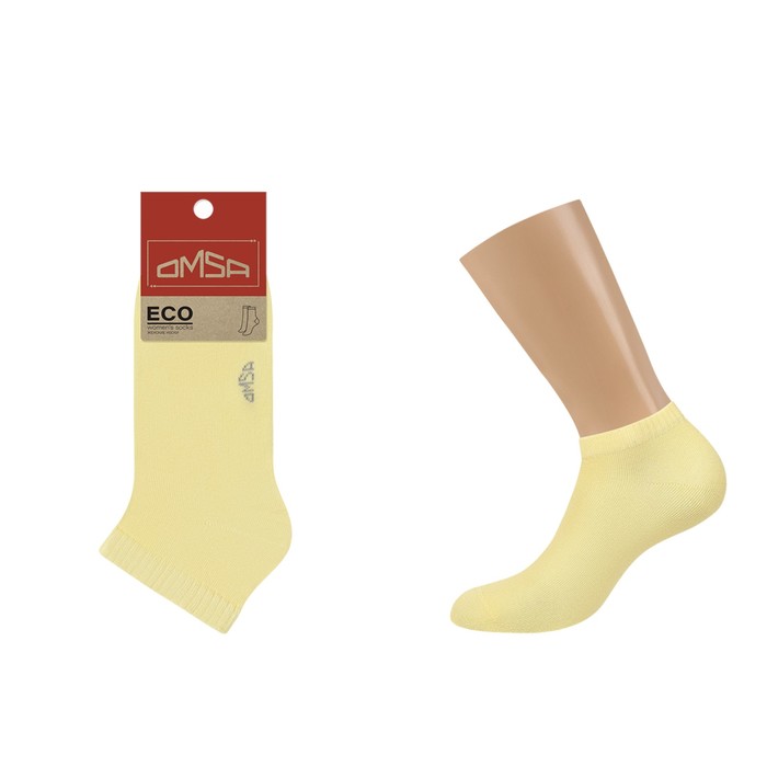 Носки женские укороченные OMSA ECO, размер 35-38, цвет lemon носки omsa укороченные лиловые 35 38 размер