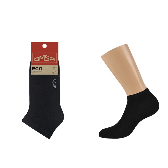 Носки женские укороченные OMSA ECO, размер 35-38, цвет nero носки omsa укороченные лиловые 35 38 размер