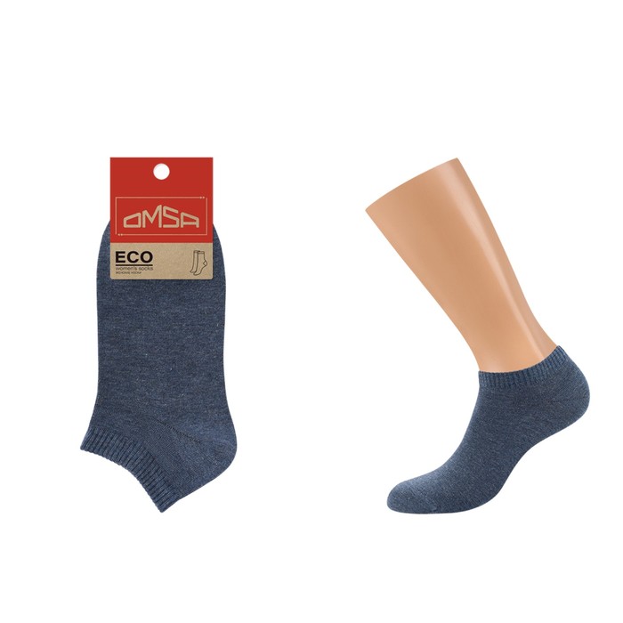 Носки женские укороченные OMSA ECO, размер 39-41, цвет blu melange носки женские omsa eco 253 blu chiaro размер 39 41