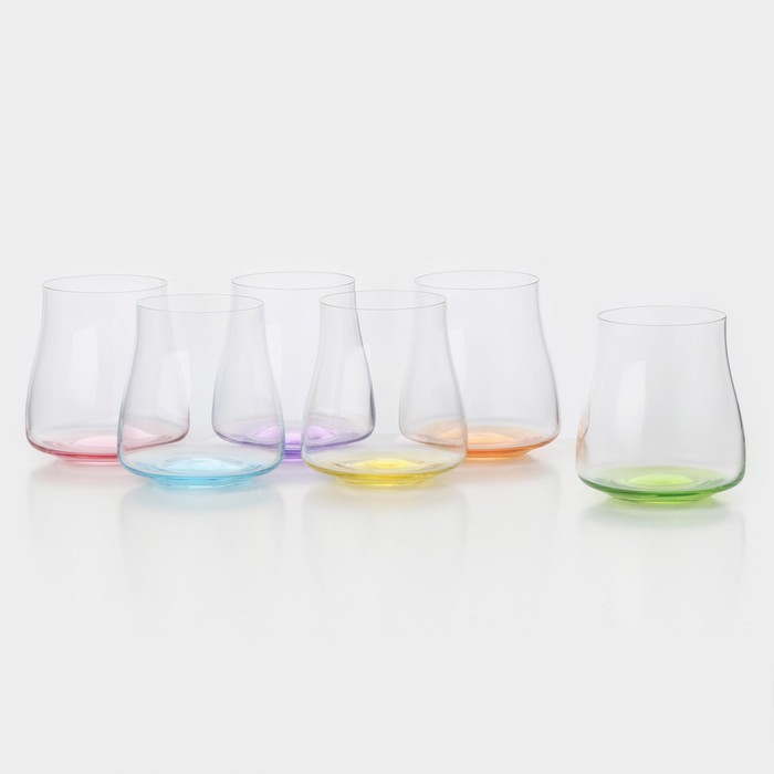 цена Набор стеклянных стаканов RAINBOW FRESH, 350 мл, декор, 6 шт