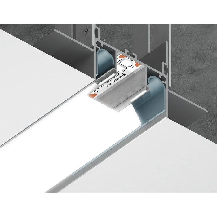 

Профиль алюминиевый для натяжного потолка Ambrella Illumination Alum Profile, GP4000AL, 2000х34х72.2 мм, цвет серебро, матовый рассеиватель