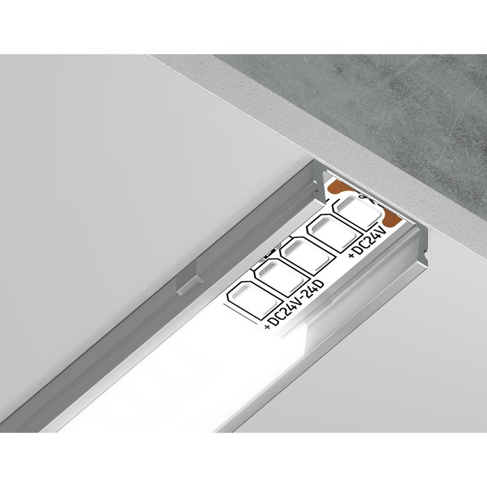 

Профиль алюминиевый накладной Ambrella Illumination Alum Profile, GP1700AL, 2000х6х15.5 мм, цвет серебро, матовый рассеиватель