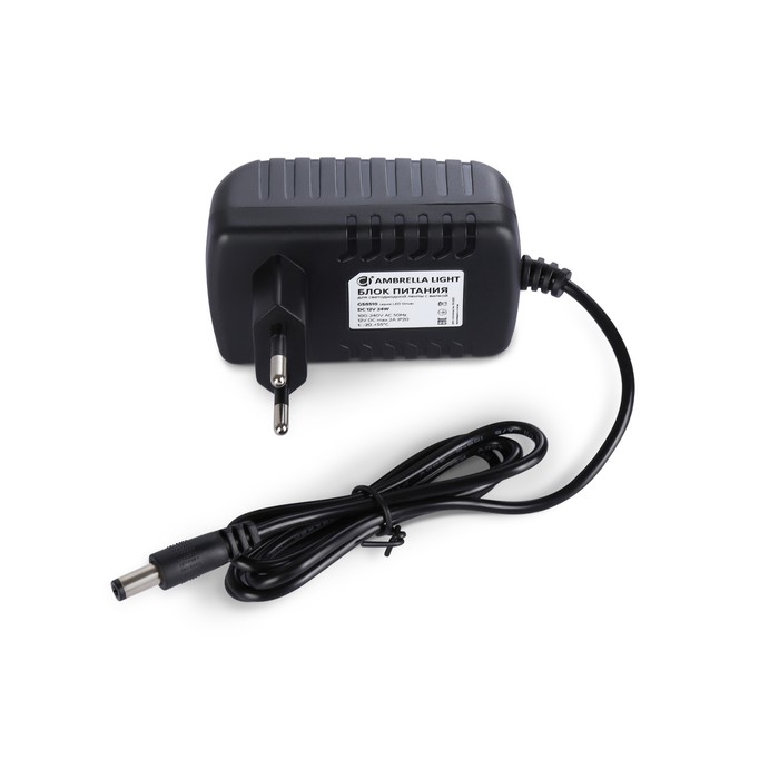

Блок питания (адаптер) Ambrella для светодиодной ленты с вилкой 12V 24W 2A IP20 100-240V