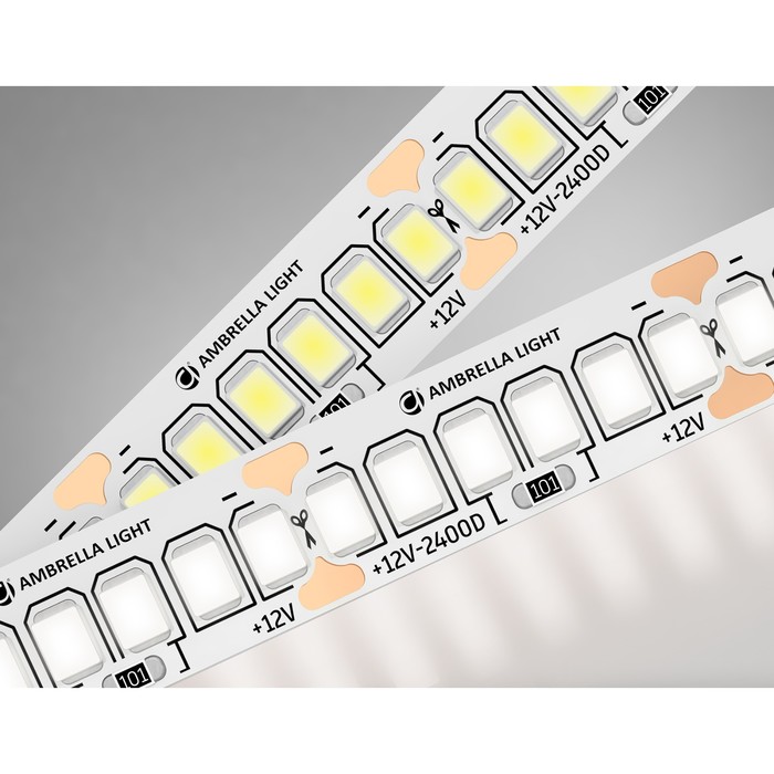 Светодиодная лента Ambrella GS1402, 5 м, IP20, 2835, 240 LED/м, 17 Вт/м, 12V, свечение белое