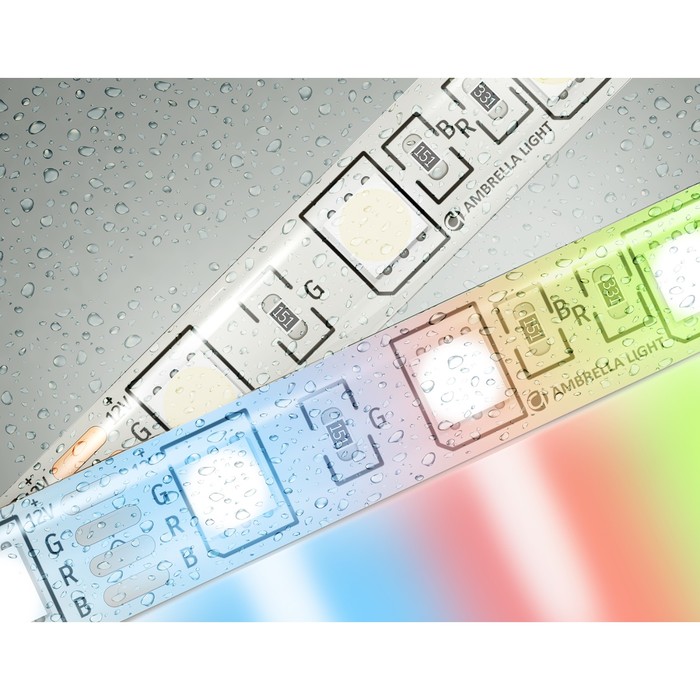 Светодиодная лента Ambrella GS2302, 5 м, IP65, 5050, 60 LED/м, 14,4 Вт/м, 12V, RGB