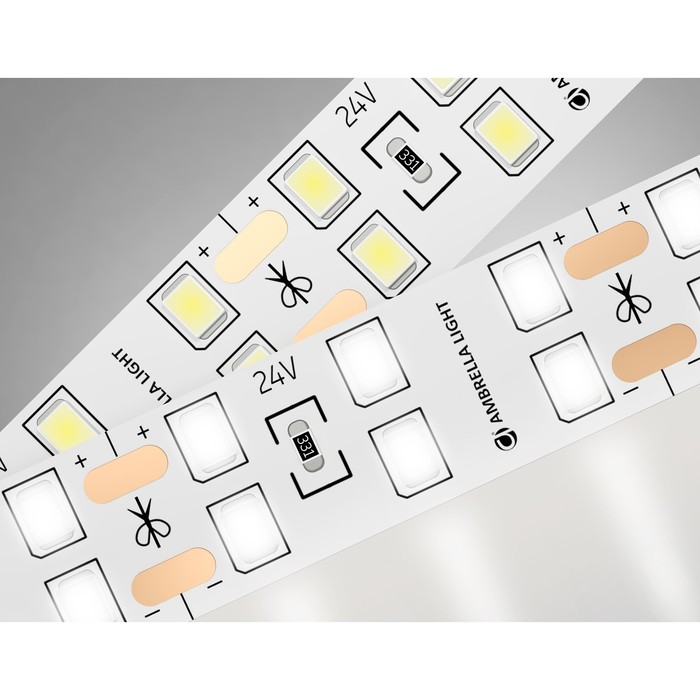 Светодиодная лента Ambrella GS3602, 5 м, IP20, 2835, 204 LED/м, 20 Вт/м, 24V, свечение белое