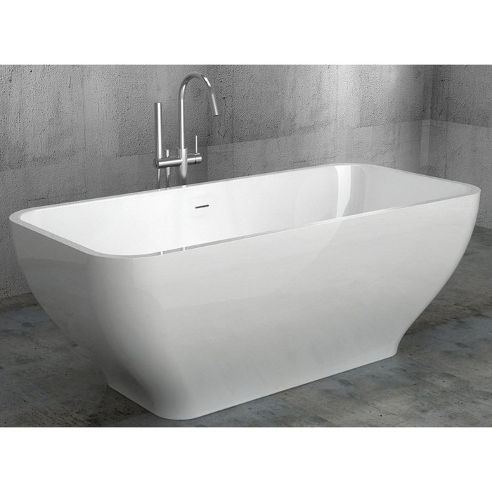 Ванна акриловая ABBER AB9220, 170х70х60 см, глубина 456 мм, белая ванна abber ab9220