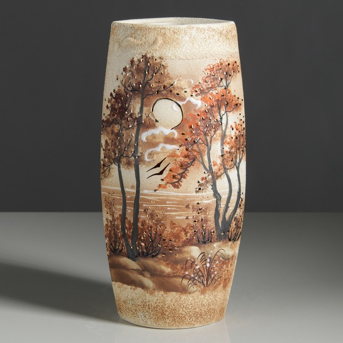 Ваза "Романтика" шамот, золото, природа