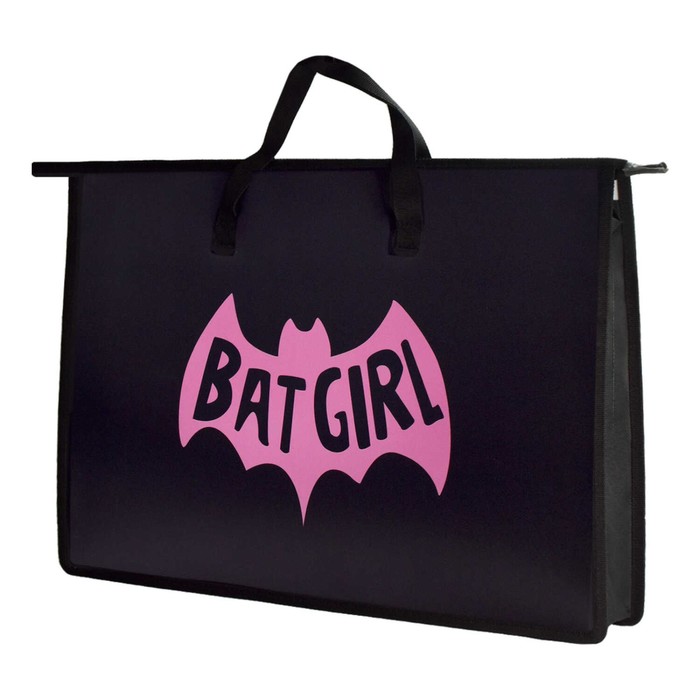 Папка для чертежей и рисунков А3 450 х 330 х 90 мм с ручками пластиковая молния сверху Феникс Летучая мышь 434₽