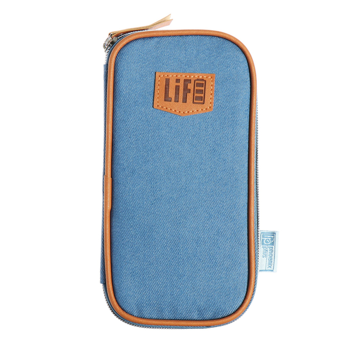 Пенал-футляр мягкий 110 х 200 х 20 мм текстильный Феникс Голубой джинс 457₽