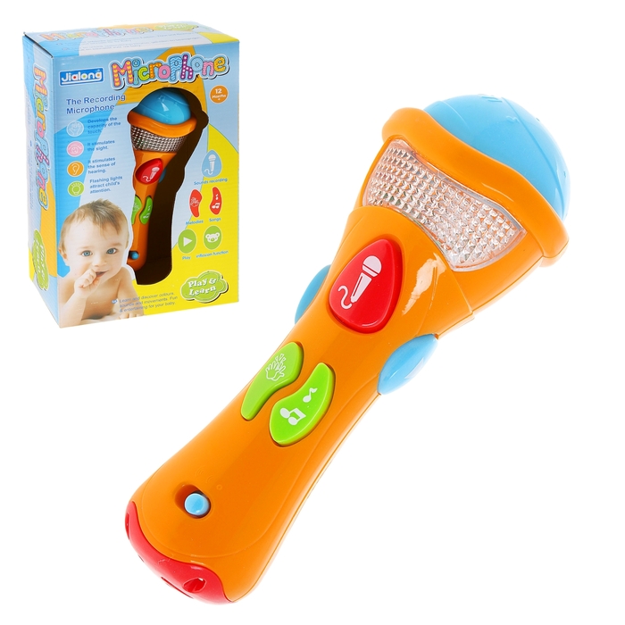 Игрушка музыкальная микрофон "Весёлые мелодии", световые и звуковые эффекты