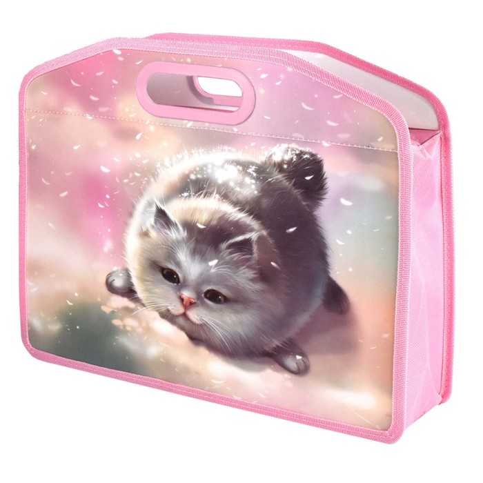 Папка с ручками пластиковая А4 370 х 300 х 110 мм с вырубной ручкой Феникс Кот 385₽