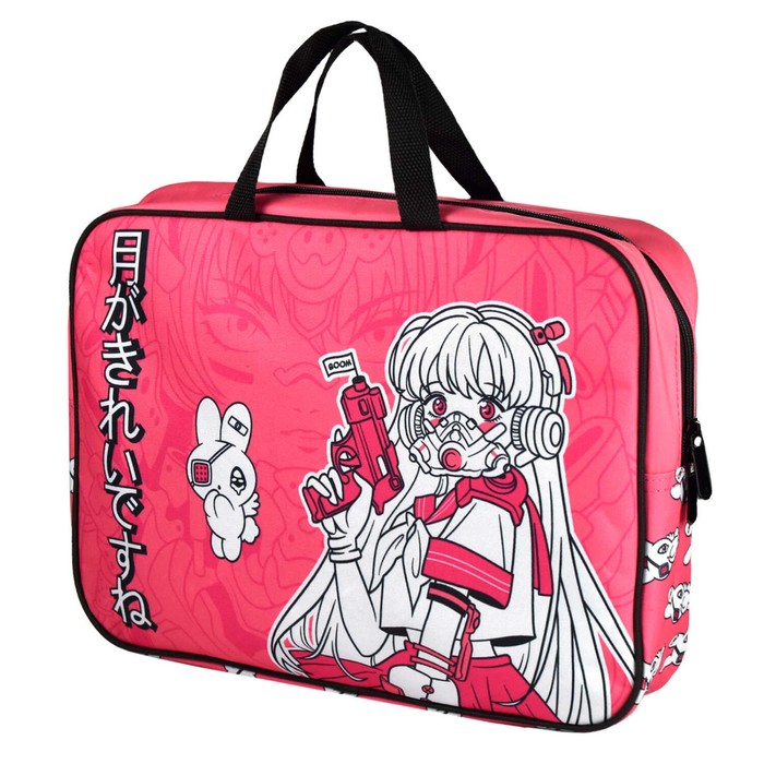 Папка с ручками текстильная А4 345 х 260 х 70 мм Феникс Розовая девушка 602₽