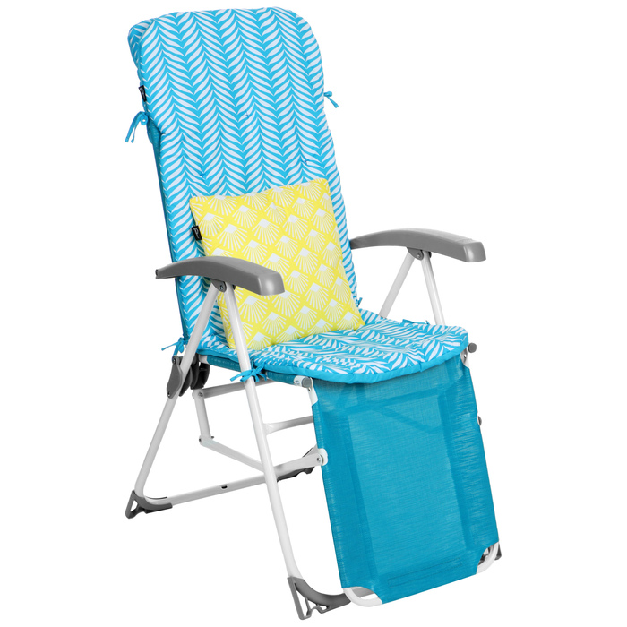 Кресло-шезлонг с матрасом и декоративной подушкой, цвет бирюзовый рим шезлонг с подушкой цвет коричневый