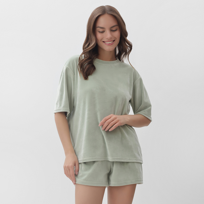 

Костюм женский (футболка и шорты) KAFTAN Plushy р. 48-50, зеленый
