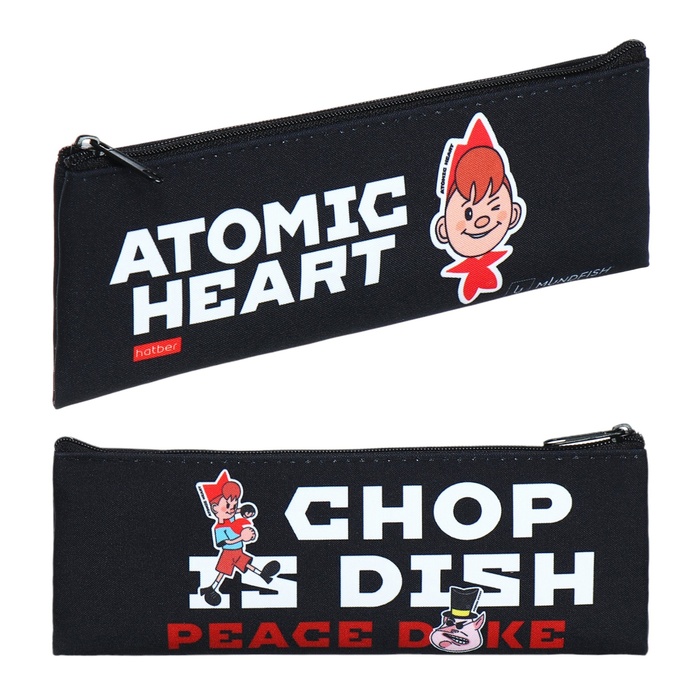 Пенал мягкий 1 отделение 75 х 195 мм плоский Hatber Atomic Heart чёрный NPk_64212 129₽