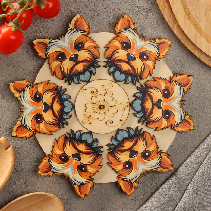 Подставка под горячее Йоркширский терьер D20 можжевельник 261₽