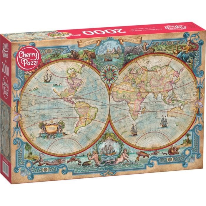 Пазл «Карта мира великих открытий», 2000 элементов пазлы dodo пазл карта мира 100 элементов
