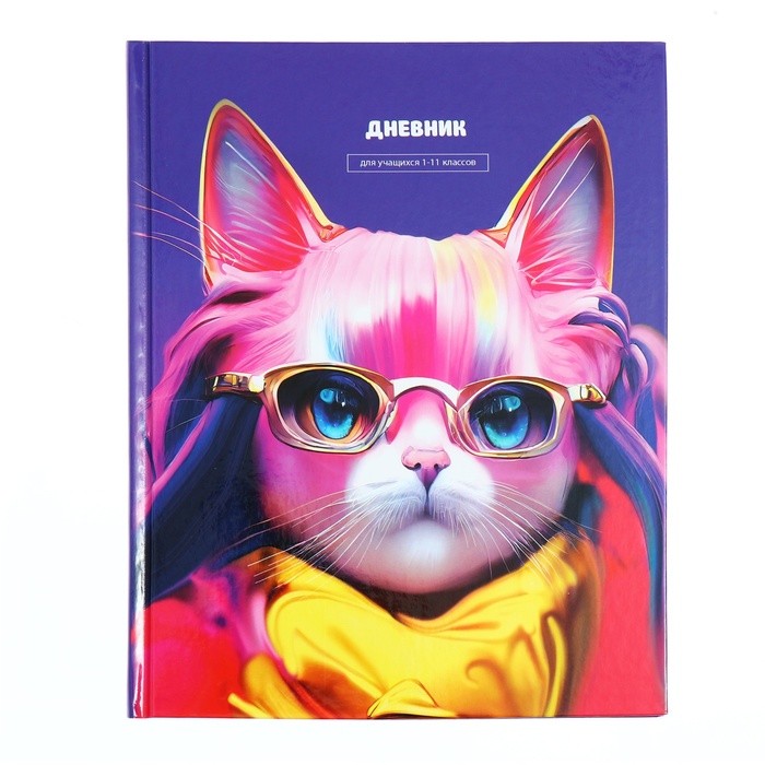 

Дневинк универсальный 1-11 класс Magic cat, 40 листов, твердая обложка, глянцевая ламинация, блок офсет