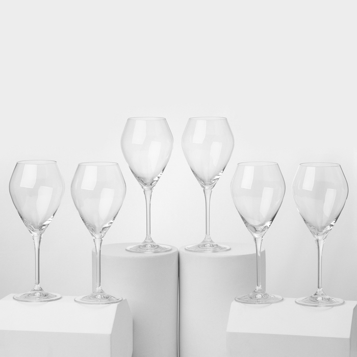 Набор стеклянных бокалов для вина «Брависсимо», 420 мл, 6 шт набор бокалов для вина phoenix white wine 420 мл 6 шт sw1001 6 sophienwald