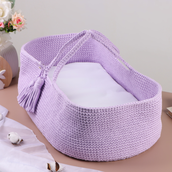 Люлька с матрасом 70 х 42 х 24 см лавандовый хлопок 7409₽