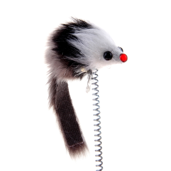 Дразнилка для кошек "Мышь на полусфере" с бубенчиком, 22 х 12 х 29 см, микс цветов