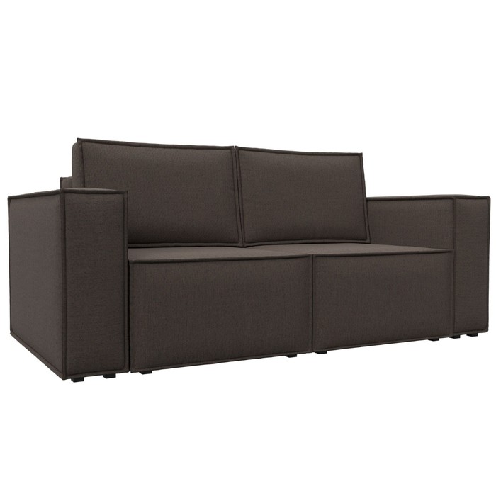 Прямой диван «Куба мини», механизм раскладушка, НПБ, рогожка, цвет амур коричневый