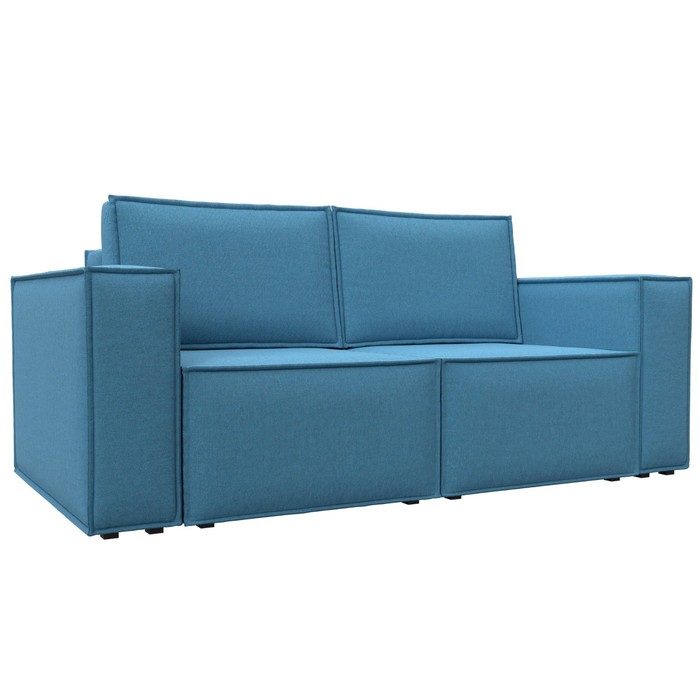 Прямой диван «Куба мини», механизм раскладушка, НПБ, рогожка, цвет амур голубой прямой диван куба нпб рогожка